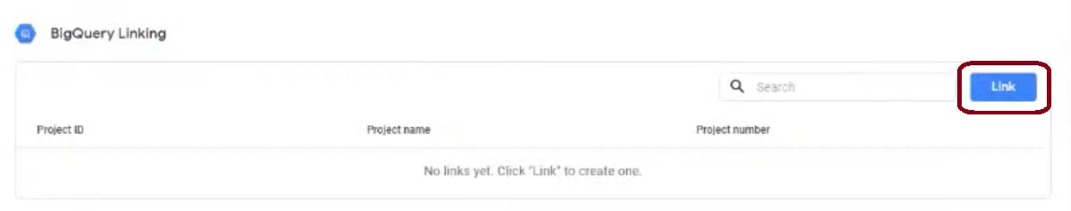 GA4 BigQuery Integration - Link button