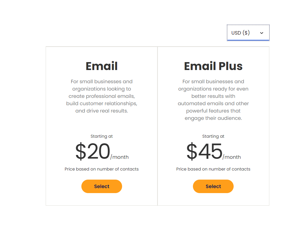 constant contact email marketing pricing