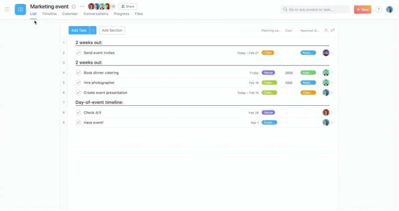 Microsoft Planner vs Asana - Asana Calendar View