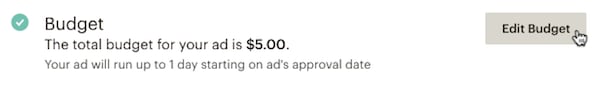 Edit Budget Option in Mailchimp