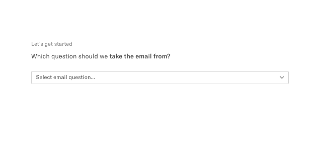 Choosing E-Mail Block in Typeform