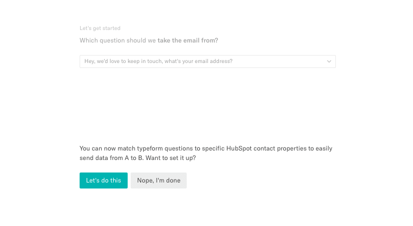 Configuratiion Settings for Typeform HubSpot Integration