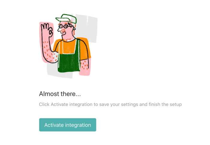 Activate Integration Button