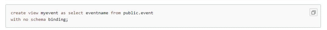 Redshift Create View - Correct Command