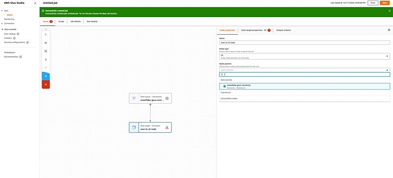 Amazon(AWS) Snowflake Integration - Save Data