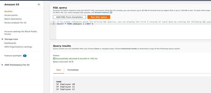Amazon(AWS) Snowflake Integration - Data Available