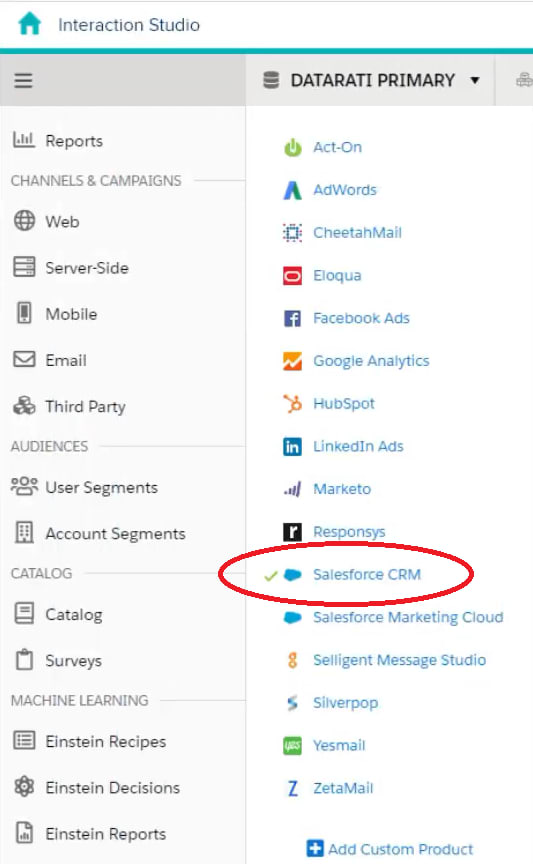 Evergage Salesforce integration: Salesforce CRM