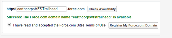 Salesforce Website Integration Registering domain in Salesforce