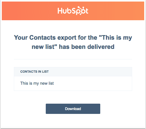 HubSpot Export: Downloading the Export File