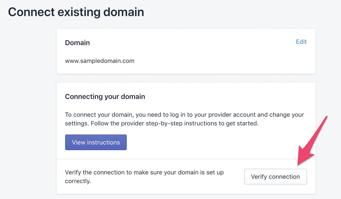 Verifying Connection in Shopify