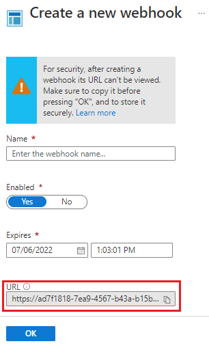 Setting Up Microsoft Azure Webhooks: 2 Easy Steps 6 Microsoft Azure Webhook - Copying the Webhook URL