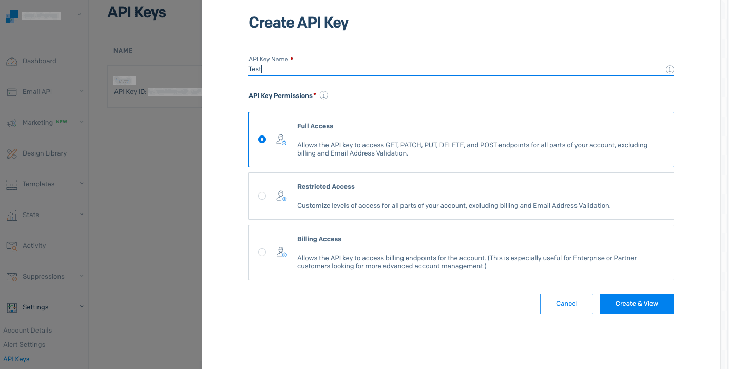 Creating API Key