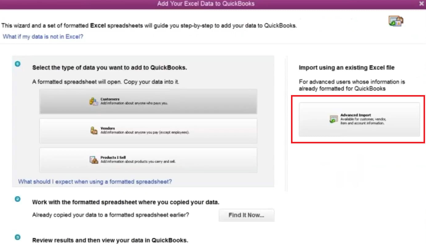 import data into quickbooks from excel