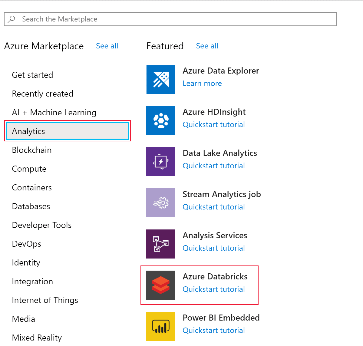 Azure Marketplace image