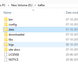 Install Kafka on Windows - Creating Data folder