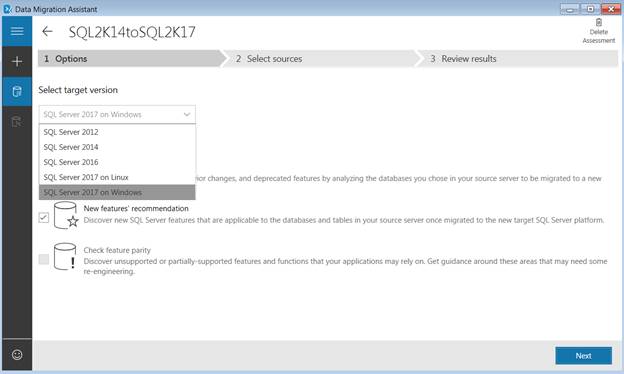 SQL Server Migration - Target Version