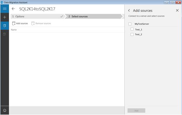 SQL Server Migration - Select Sources