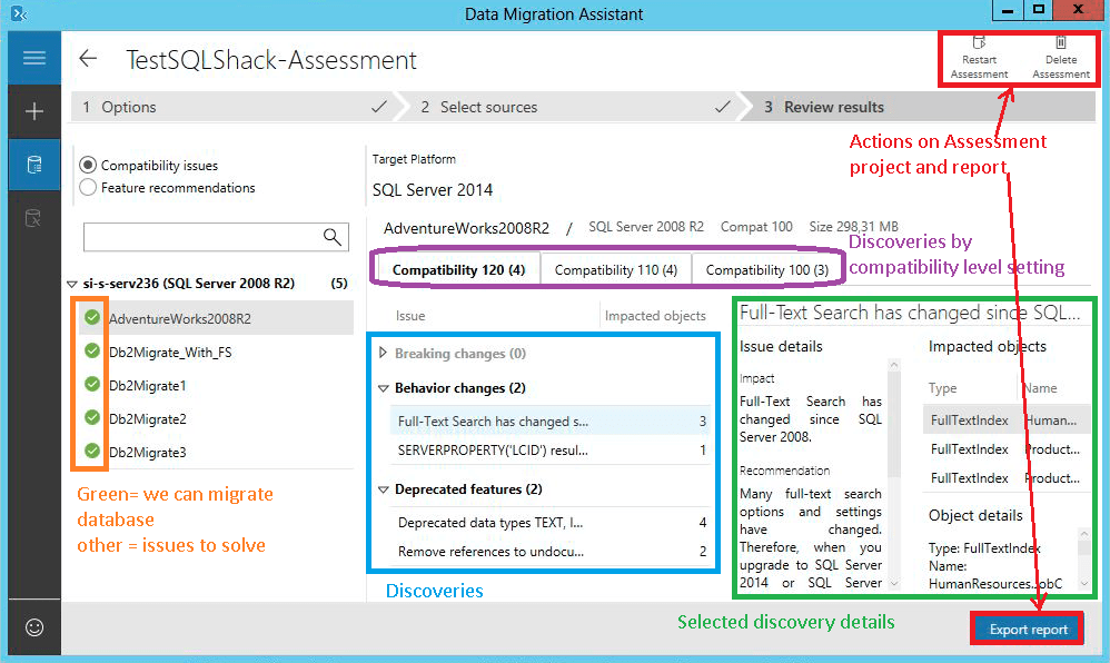 SQL Server Migration - Export Report