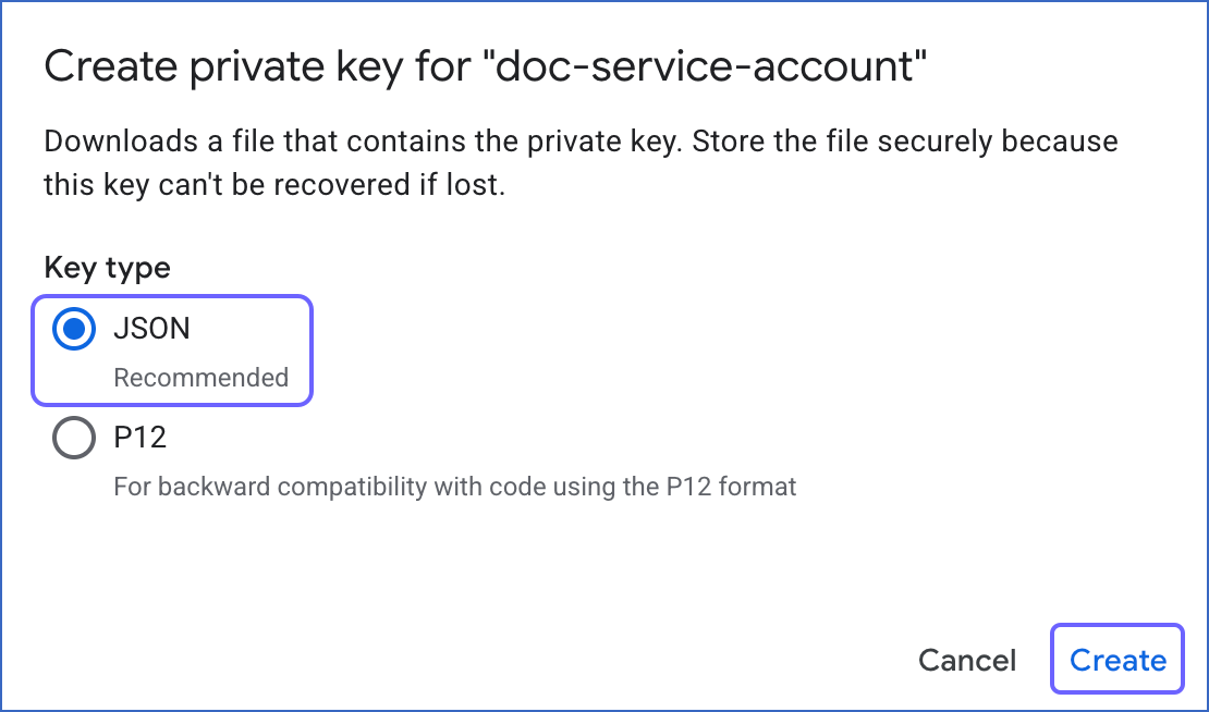 Create JSON Key