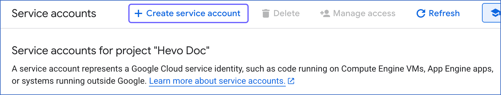 Create Service Account