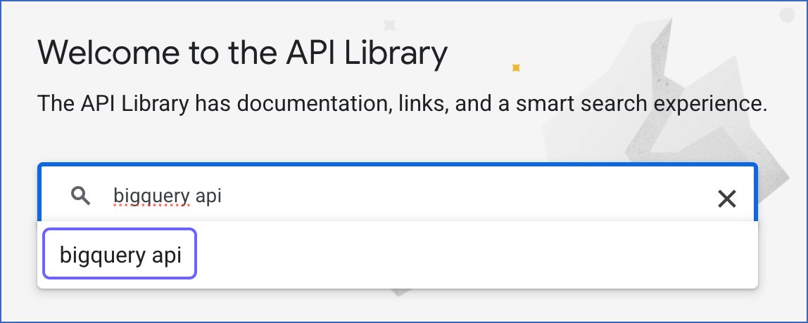 Search BigQuery API