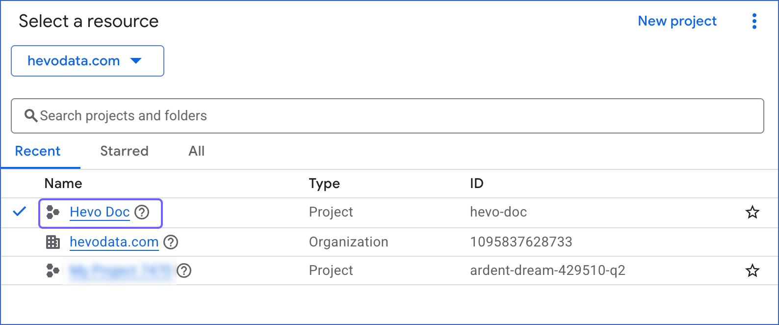 Select a Resource