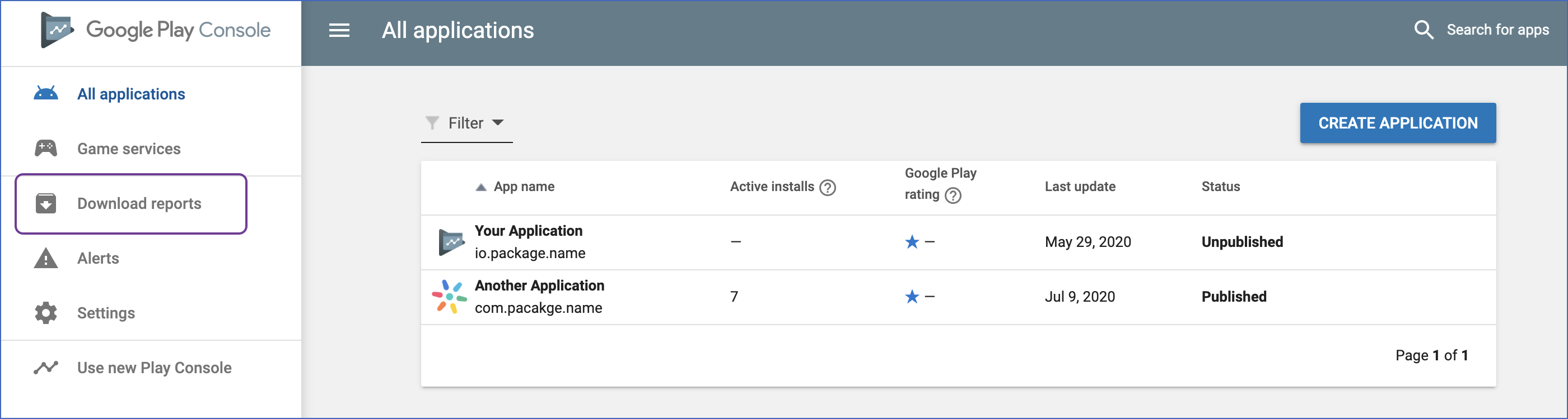 Download Reports option