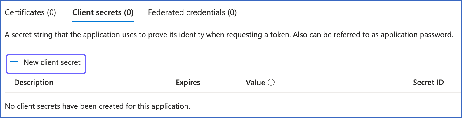 New Client Secret