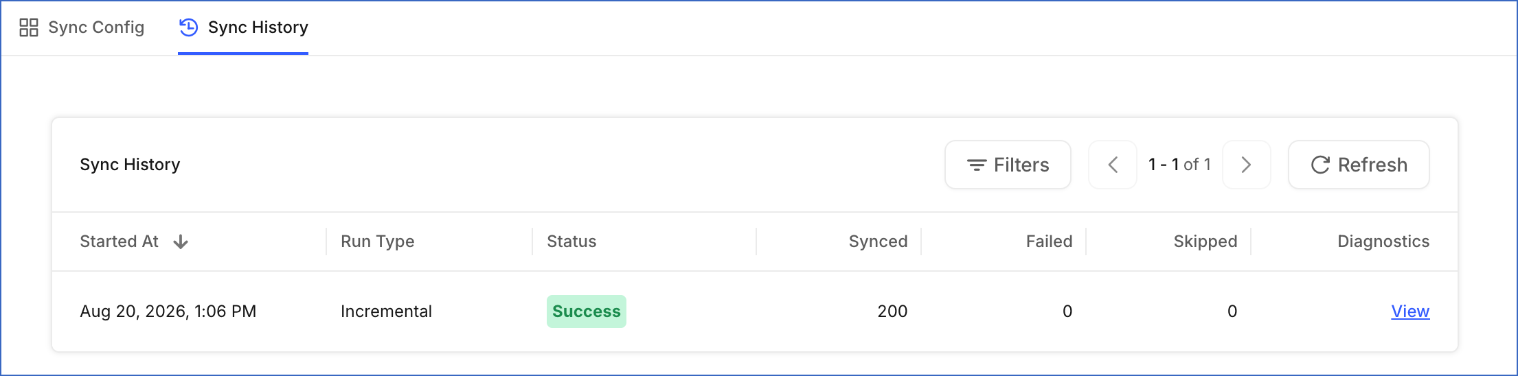 Sync History