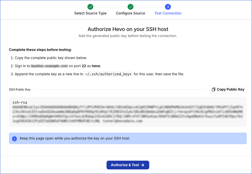 Authorize Hevo on your SSH host