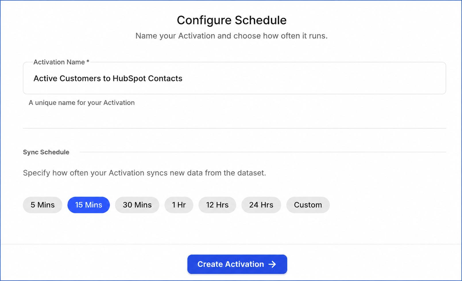 Configure Schedule