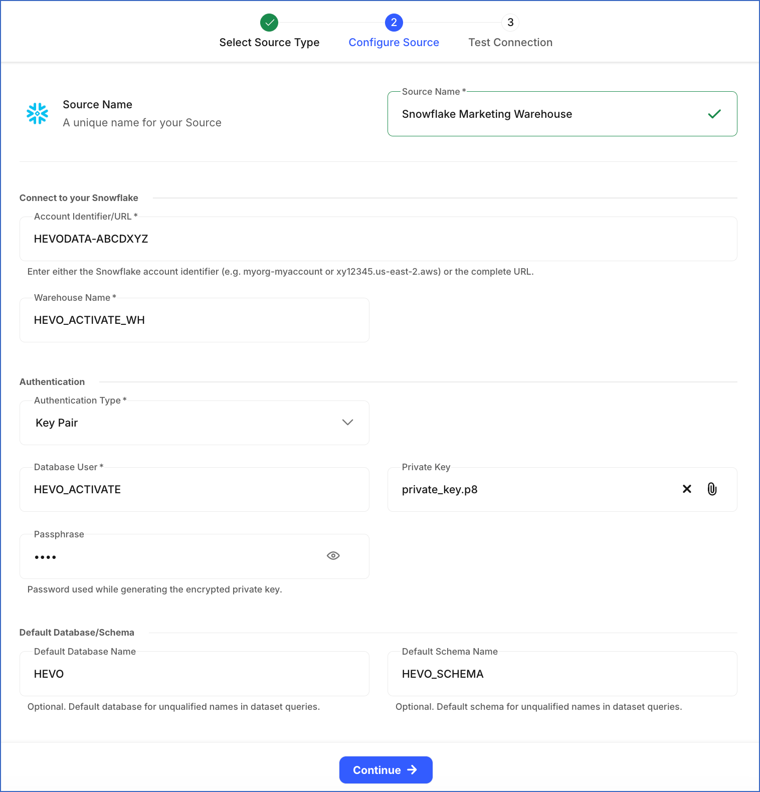 Configure Snowflake Source