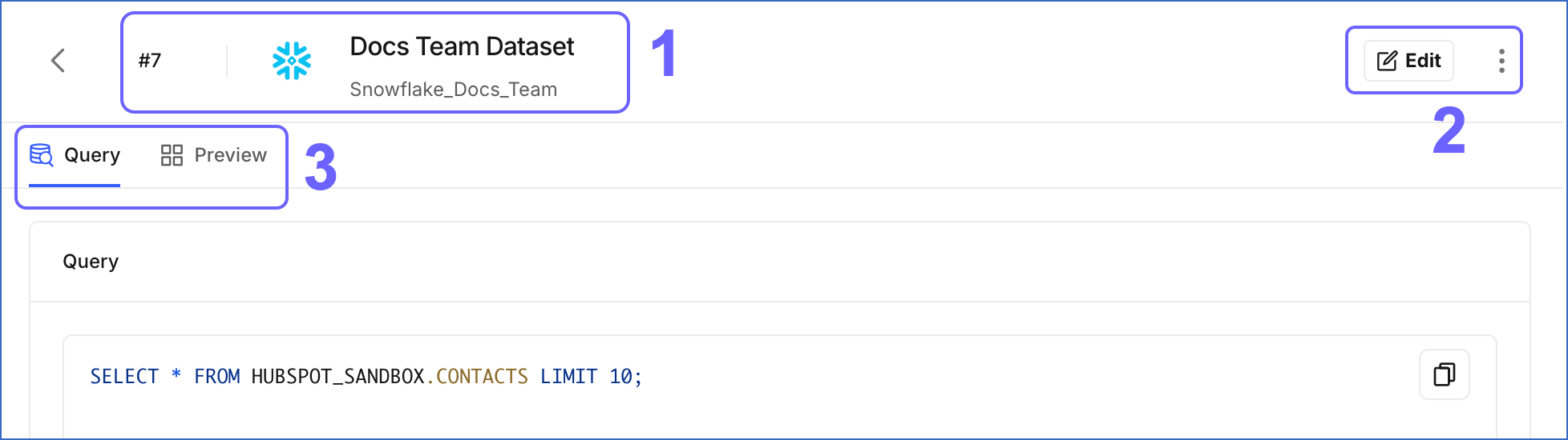 Datasets Detailed View