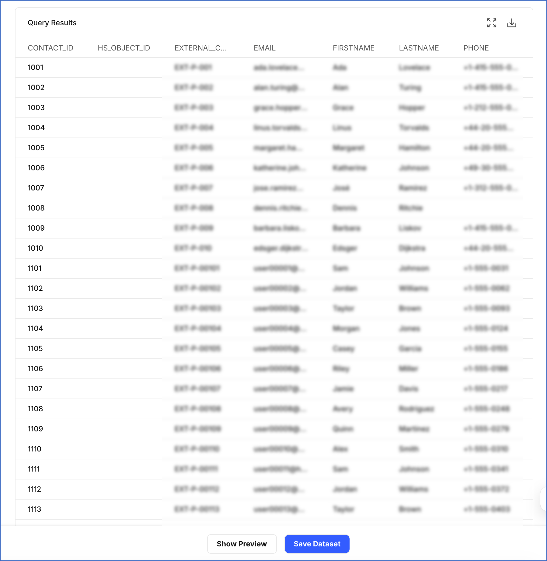 Query Results