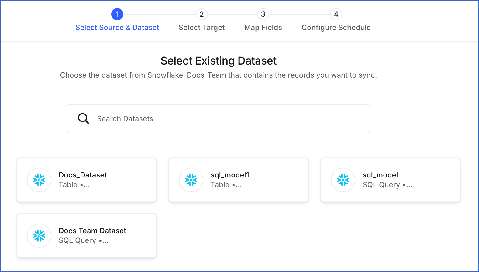 Select Existing Dataset