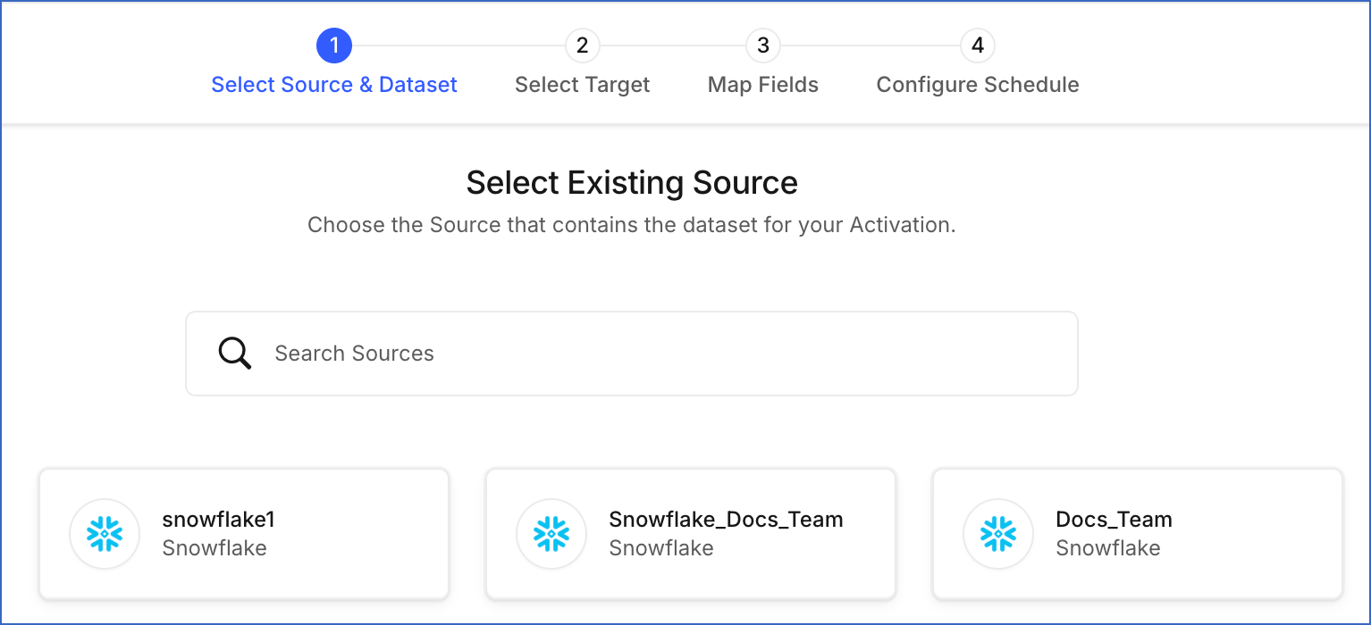 Select Existing Source