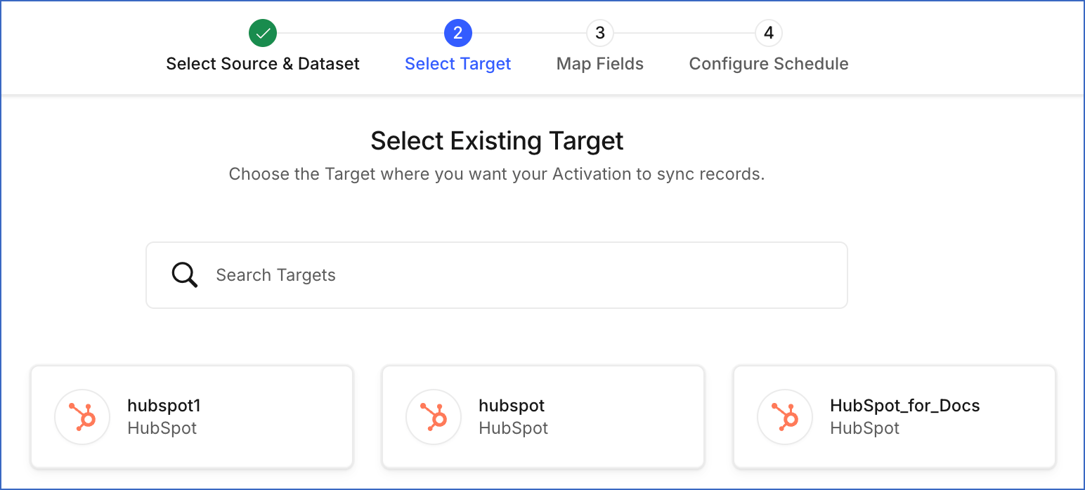 Select Existing Target