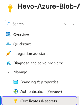Click Certificates & secrets