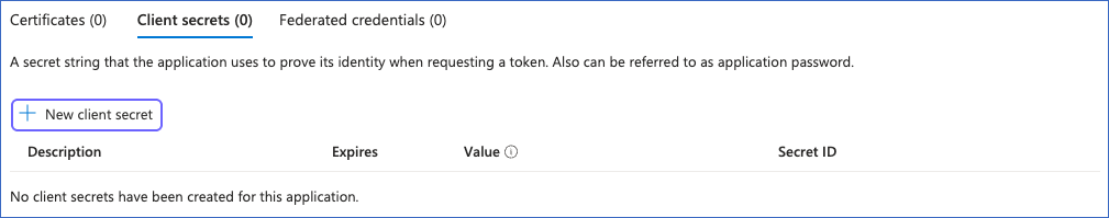 Click New client secret