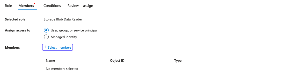Click Select members