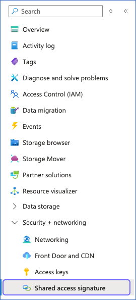 Click Shared access signature