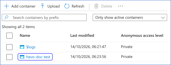 Copy the container name