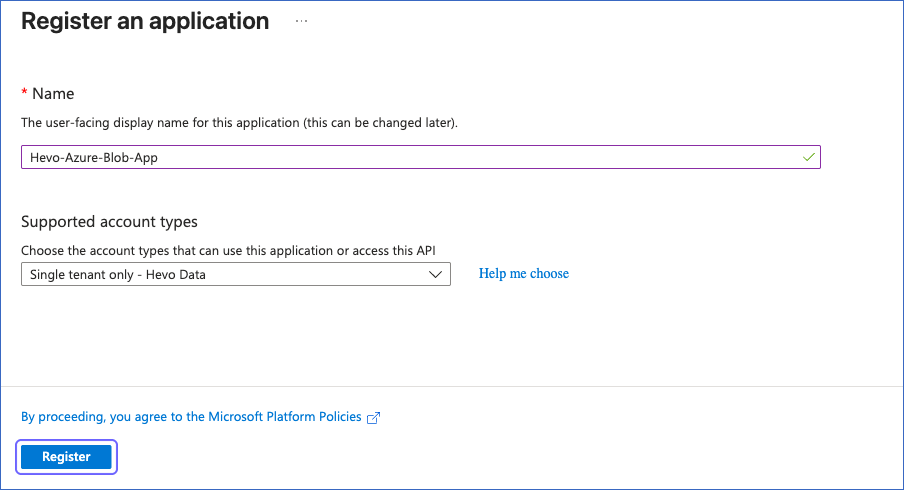 Register an application