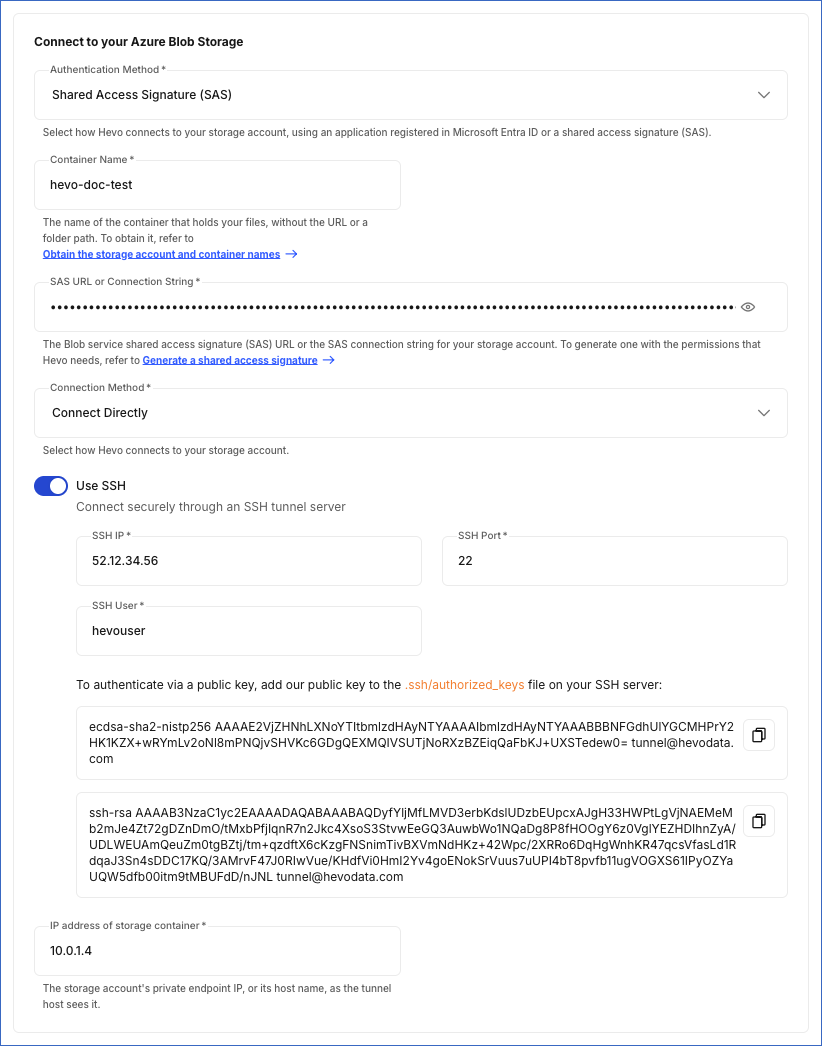 SSH settings