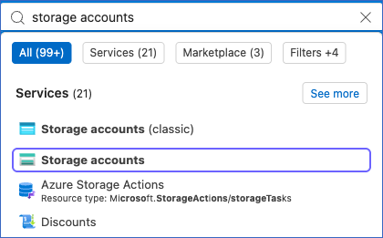 Search Storage accounts