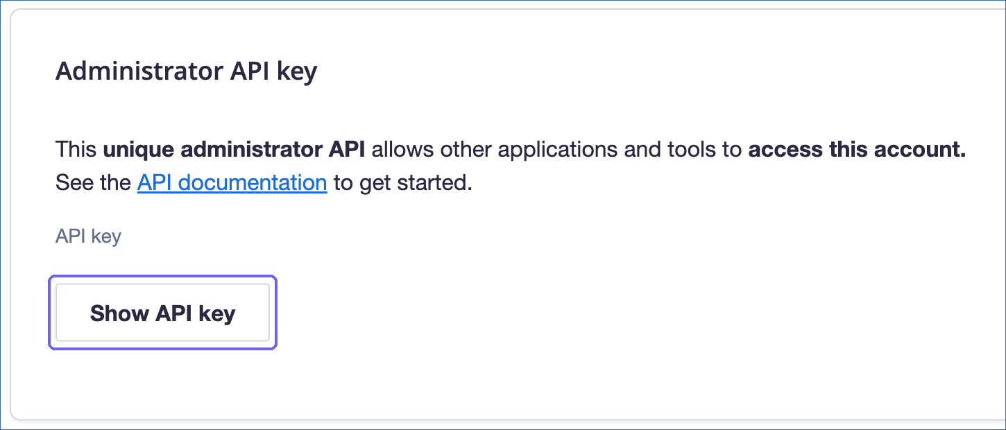 Show API Key