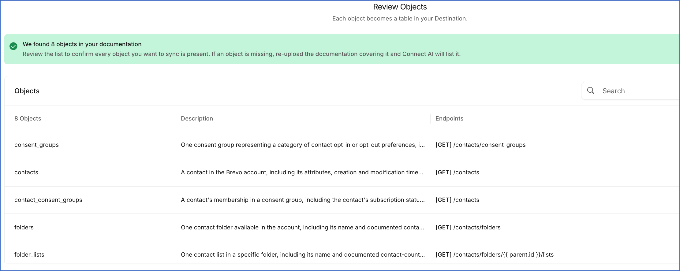 Review the objects