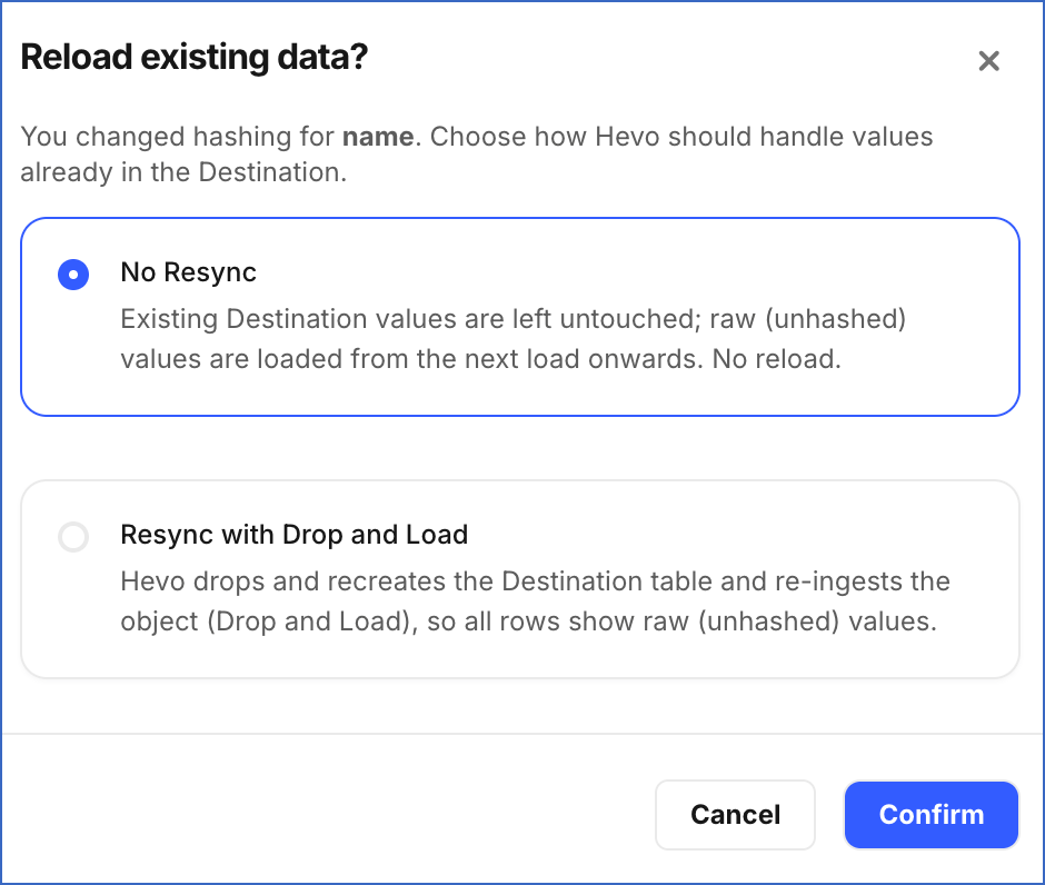 Reload existing data
