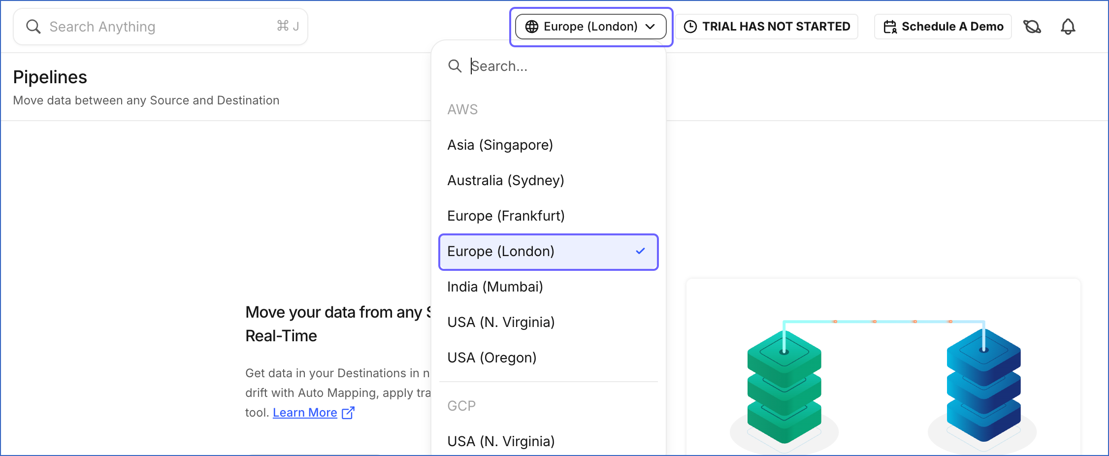 EU2 Region Selector