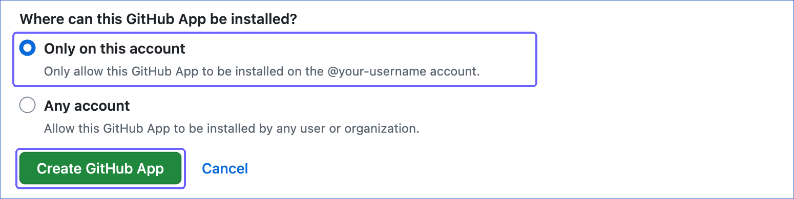 Click Create GitHub App